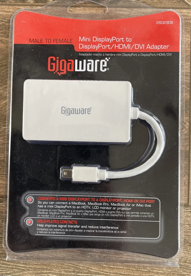 Gigaware Male to Female Mini Display Port to Display Port HDMI DVI Adapter ——-10 - Image 3 of 4