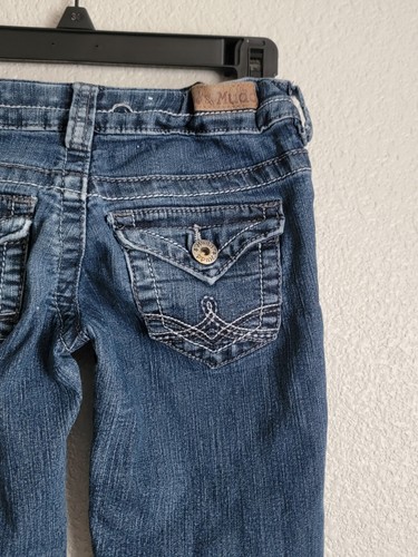 Mudd Jeans Girls Size 10S Bootcut Denim Dark Blue - Picture 8 of 11