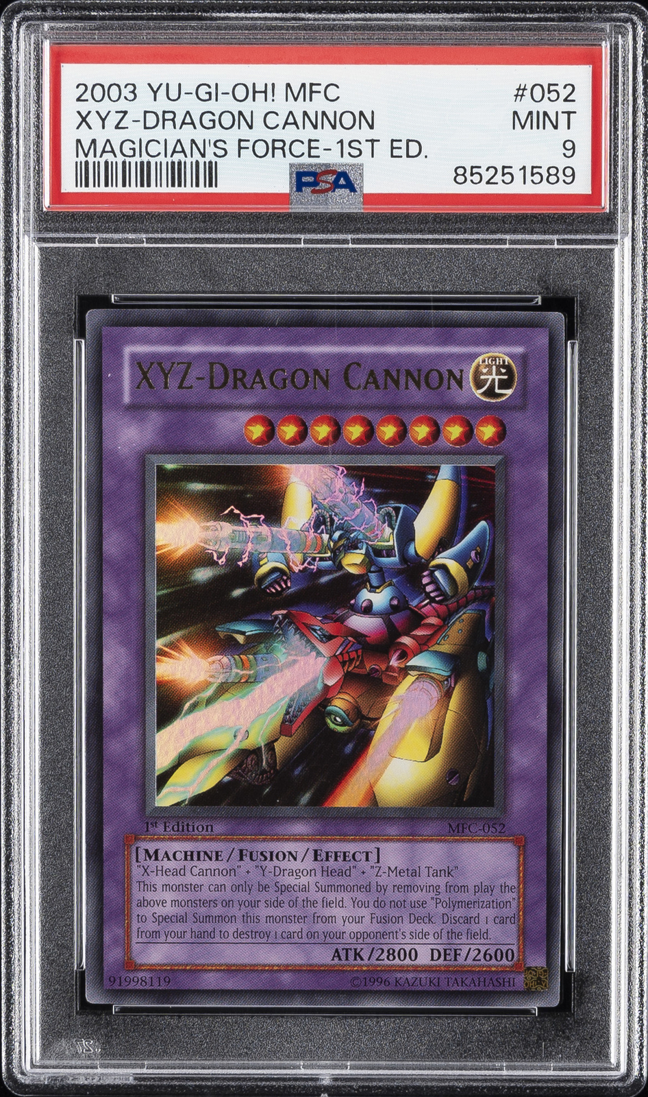 2003 YU-GI-OH! MFC-MAGICIAN'S FORCE 1ST ED #052 XYZ-DRAGON CANNON PSA 9