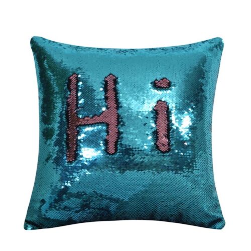 Personalised Mermaid Pillow Case Magic Reversible Sequin Throw Cushion Cover - Picture 13 of 46