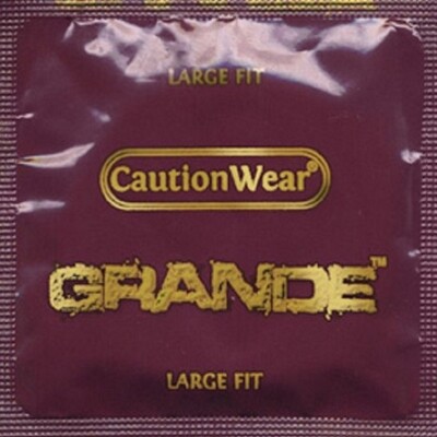 100 pieces pack CAUTION WEAR GRANDE LARGE LUBRICATED CONDOMS Condones.
