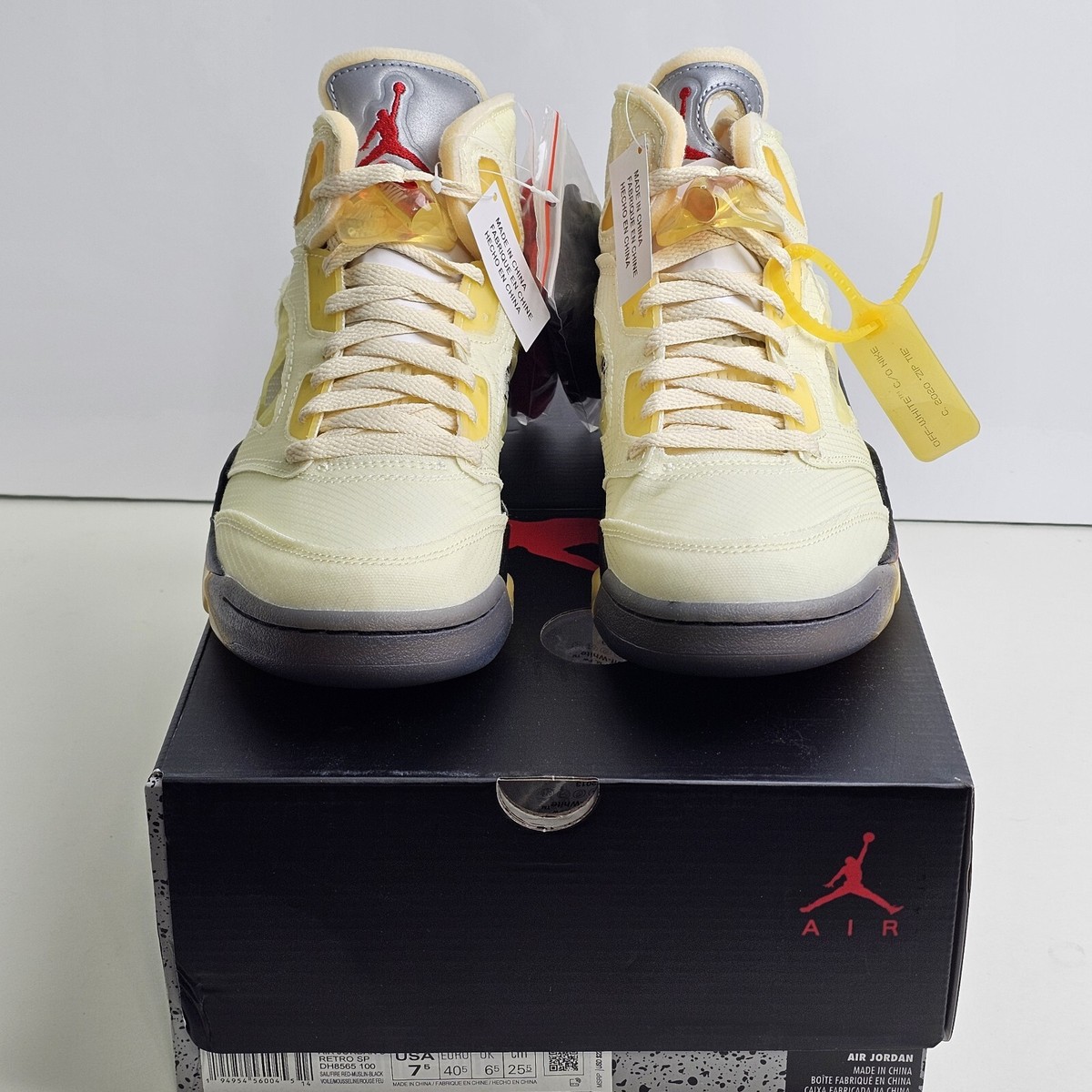 Jordan 5 SP x Off-White Mid Sail US Size 7.5 DH8565-100 Deadstock