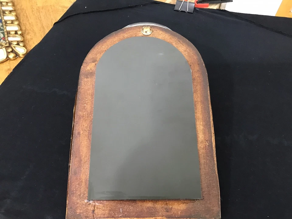 "Espejo de pared antiguo marroquí - latón, hueso, vidrio - 12,5"" x 8,5""" Foto 3 de 3