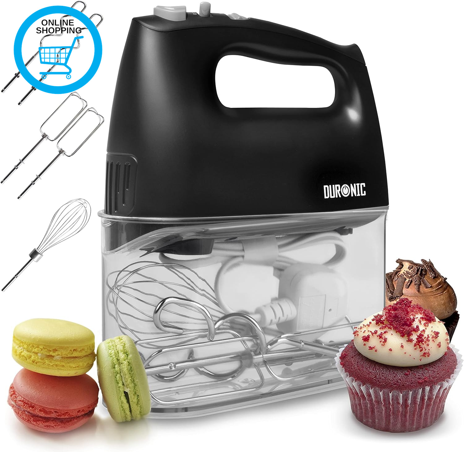 HM4 BK Hand Mixer 400W Electric Whisk Handheld Kitchen Food Mixers for Baking Do