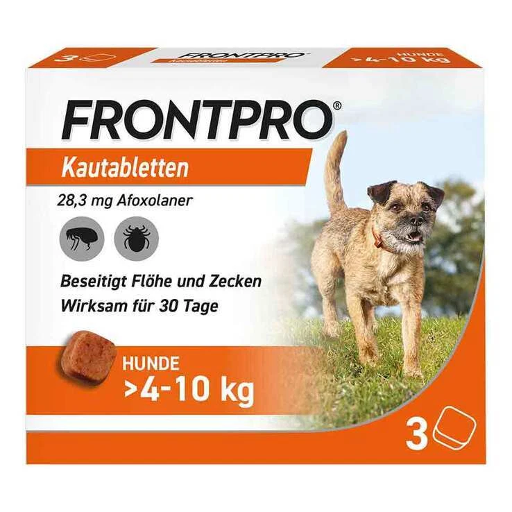 FRONTPRO 28 mg Kautabletten für Hunde 4 - 10 kg · 3 St · PZN 18654280 8023199