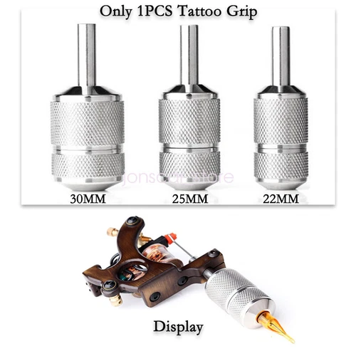 22/25/30mm Silver Tubes Tattoo Grip Self-Locking Anti-Skid Tattoo Handle Supply - product listing photo