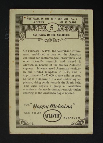 ATLANTIC PETROLEUM 1866-1966 swap cards No 4; 5; 9; 32 good condition. - Picture 8 of 10