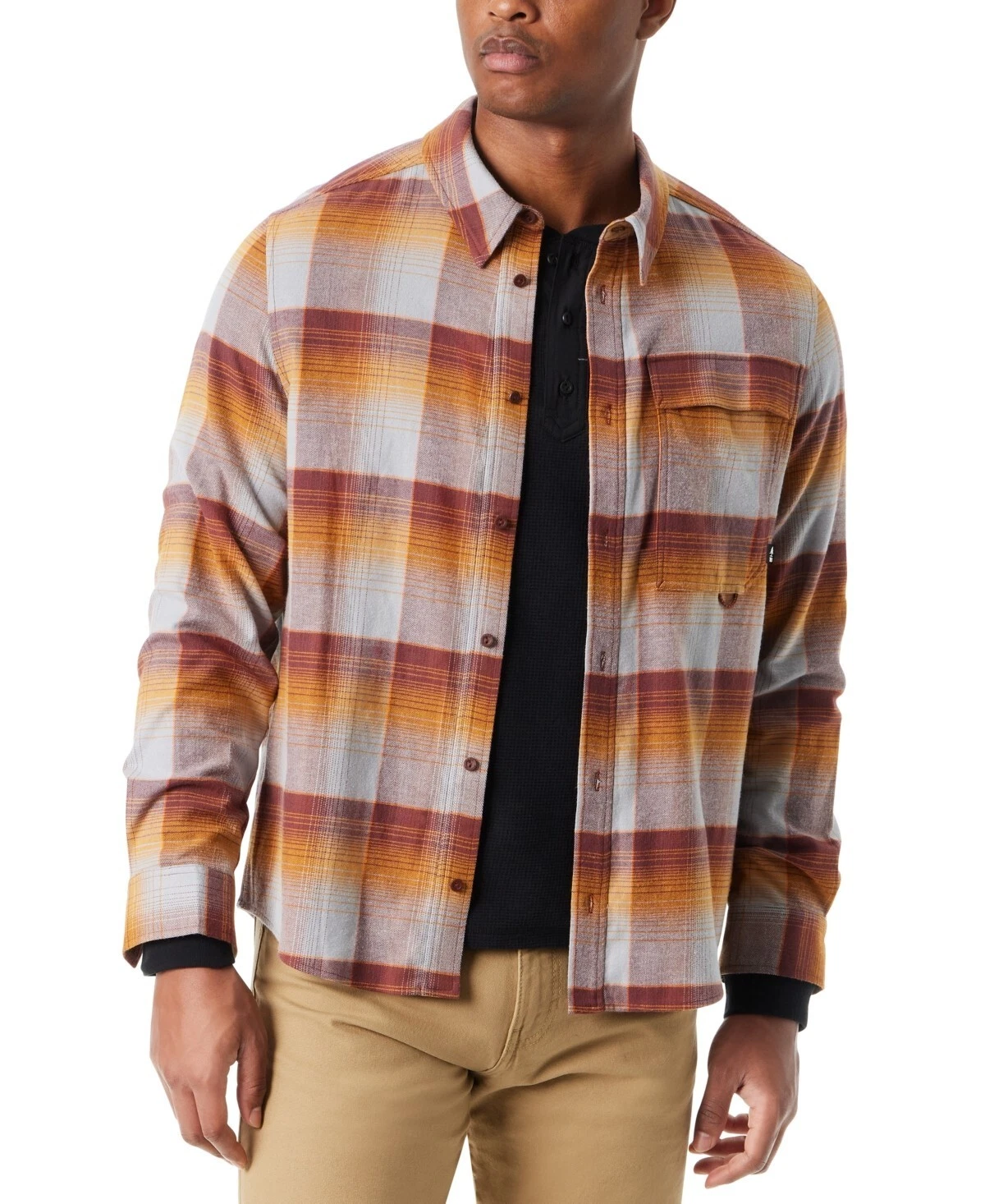 Bass Outdoor Shirt Mens XL Sequoia Plaid Long Sleeve Button-Up Classic Fit MAC28