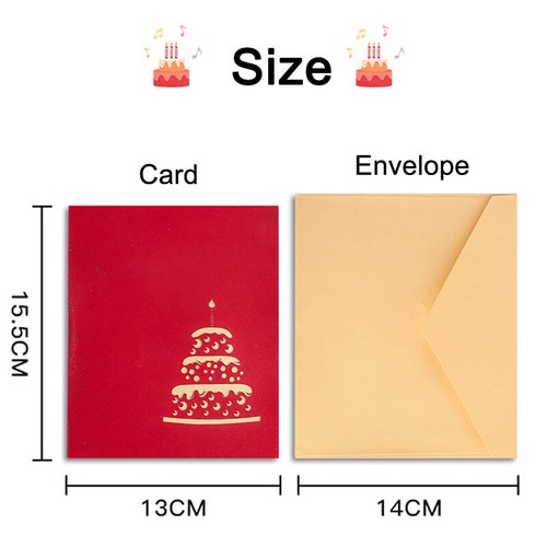 Pop Up 3d Music Light Up Birthday Card Cake For Her Female Daughter Mother Wife - Picture 6 of 11