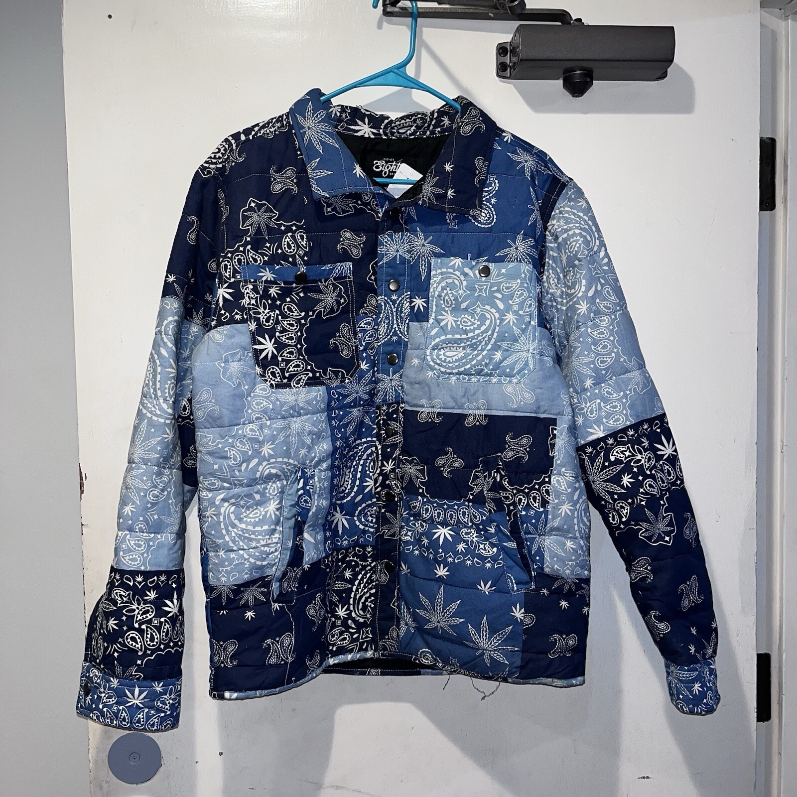 Rare Eighty Eight Jacket Mens Medium Marijuana Le… - image 1