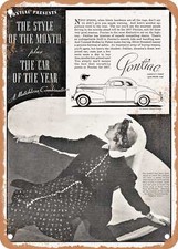 Metal Sign - 1937 Pontiac Silver Streak Six Coupe Vintage Ad