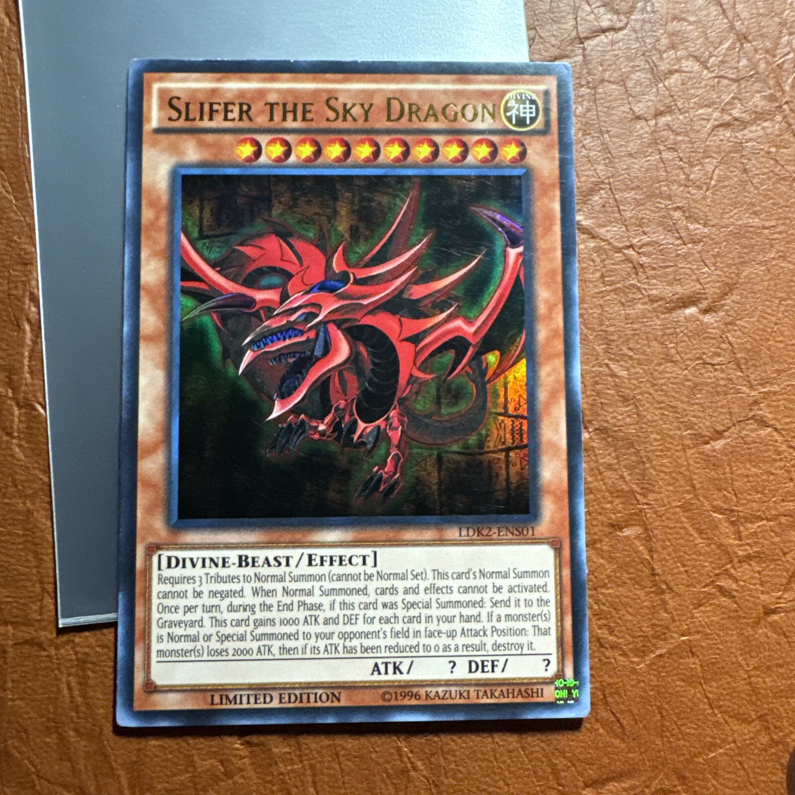 SLIFER THE SKY DRAGON ULTRA RARE LIMITED EDITION LDK2-ENS01 MTG Card