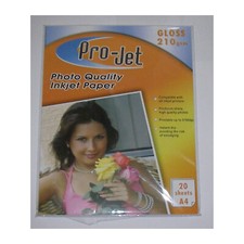 Projet A4 210gsm Gloss Photo Paper 20, 40 Sheets 