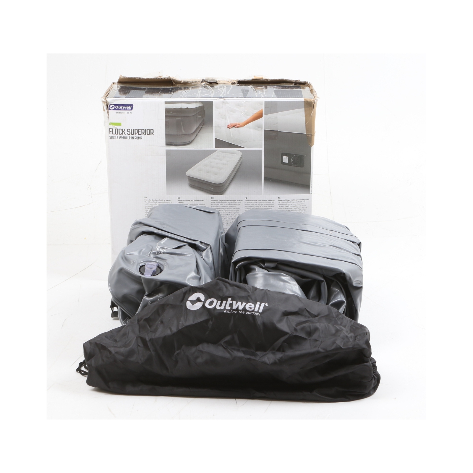 Outwell Superior Air Bed With Electric Pump, Gray,... + Defect (261591)