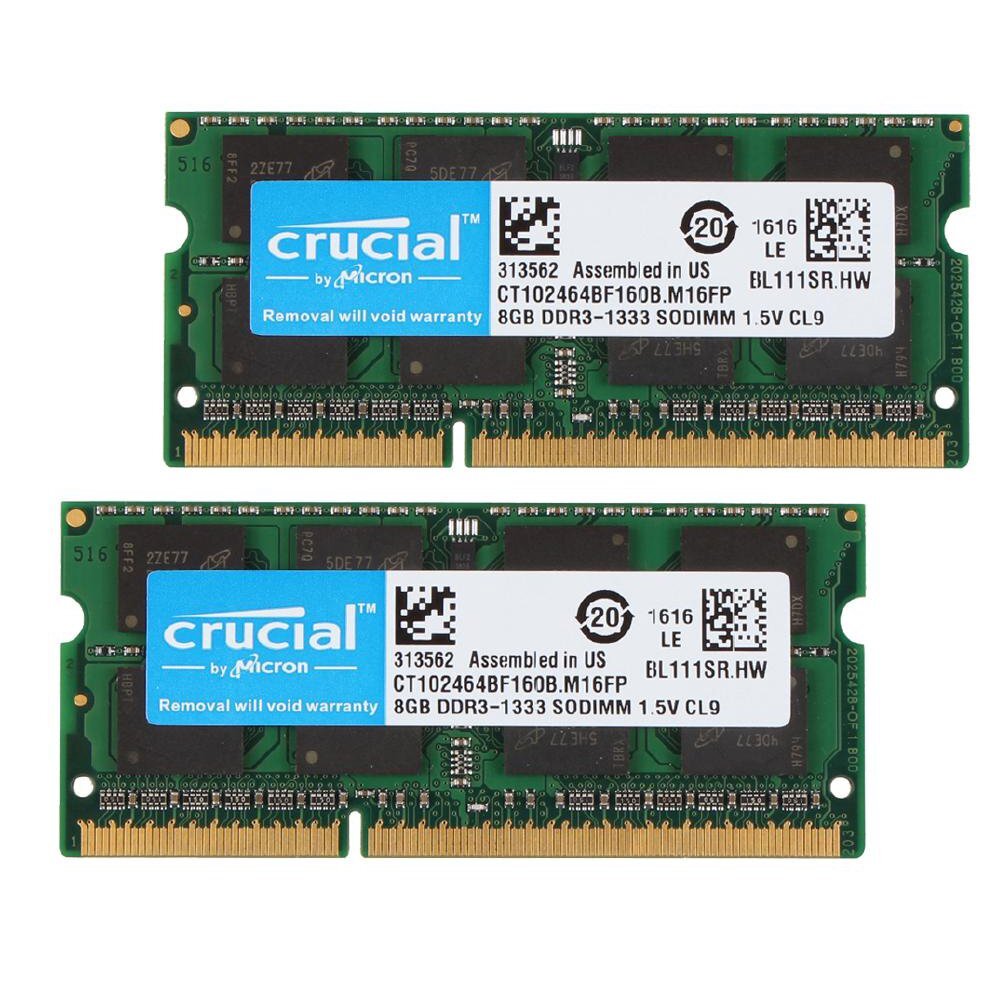 Kit RAM Crucial 8 Go (2x4 Go) DDR3 1333 MHz Pour Ordinateur Portable - Neuf Testé