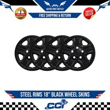 New Steel Rims 18 Black Wheel Skins Set4 Fits For 2007-2021 Toyota Tundra New Steel Rims 18 Black Wheel Skins Set4 Fits For 2007-2021 Toyota Tundra