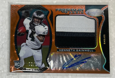 KENNETH GAINWELL 2021 Certified Freshman Fabric Orange  /25 RPA RC Eagles #239