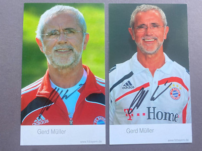 2x Gerd Müller ( 2021) World Champion 1974 DFB 2 Autograph Cards 9x15.5