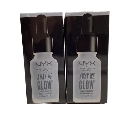 NYX Professional Makeup Away We Glow Liquid Booster Highlighter Awglb01 Lot Of 2