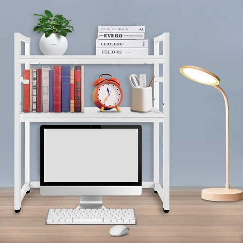 Desktop Bookshelf Bookcase Display Shelf Wood Rack Organizer 2-Layers Shelving - Picture 11 of 13