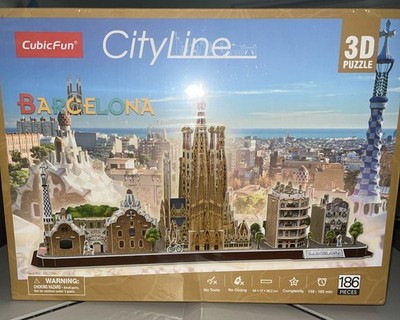 CubicFun Barcelona City Skyline Building 3D Puzzle Construction Bricks Set Toys