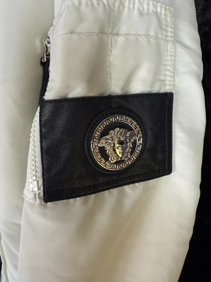 Chaqueta de bombardero Versace Andy Warhal arte pop para hombre M IT 50 blanca 2016 F/W ropa de hombre Foto 2 de 4