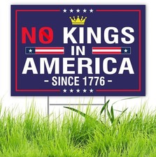 No Kings In America Yard Sign Resist Hate Save Democracy 18x12 inches, NKIA