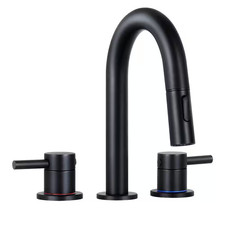 Double Handle 8 In. Widespread Bathroom Faucet 3 Hole Bathroom Sink Faucet in Ma