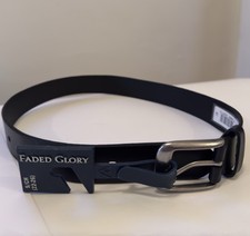 Faded Glory Boys Leather Belt Black Small