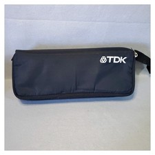 TDK By Case Logic 15 Cassette Tape Black Storage Holder Carrying Case Bag Vtg