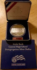 2007 P Little Rock Central HS Desegregation Commemorat Silver Dollar Proof w OGP