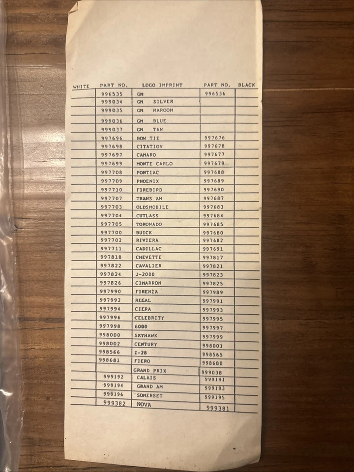 Protectores contra salpicaduras de guardabarros blancos para Chevy Camaro Z28 OEM GM #998566 IROC Z como nuevo 82-92 Foto 3 de 4