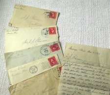 5 Letters Postmarked 1919-1924 from Lumber Camp in Mercer WI to Scottville, Mi