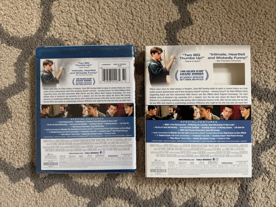 Good Will Hunting Blu-ray 2012 15th Anniversary Edition Slipcover (US-New/Sealed - Image 2 of 3