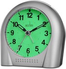 Silent Non-Ticking Analogue Alarm Clock Silver Glow-in-the-Dark Backlight Snooze