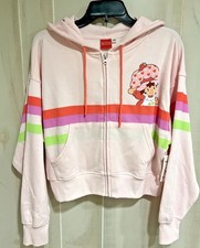 Strawberry Shortcake Pink Graphic Full Zip Up Hoodie Size Small 4-6 Juniors