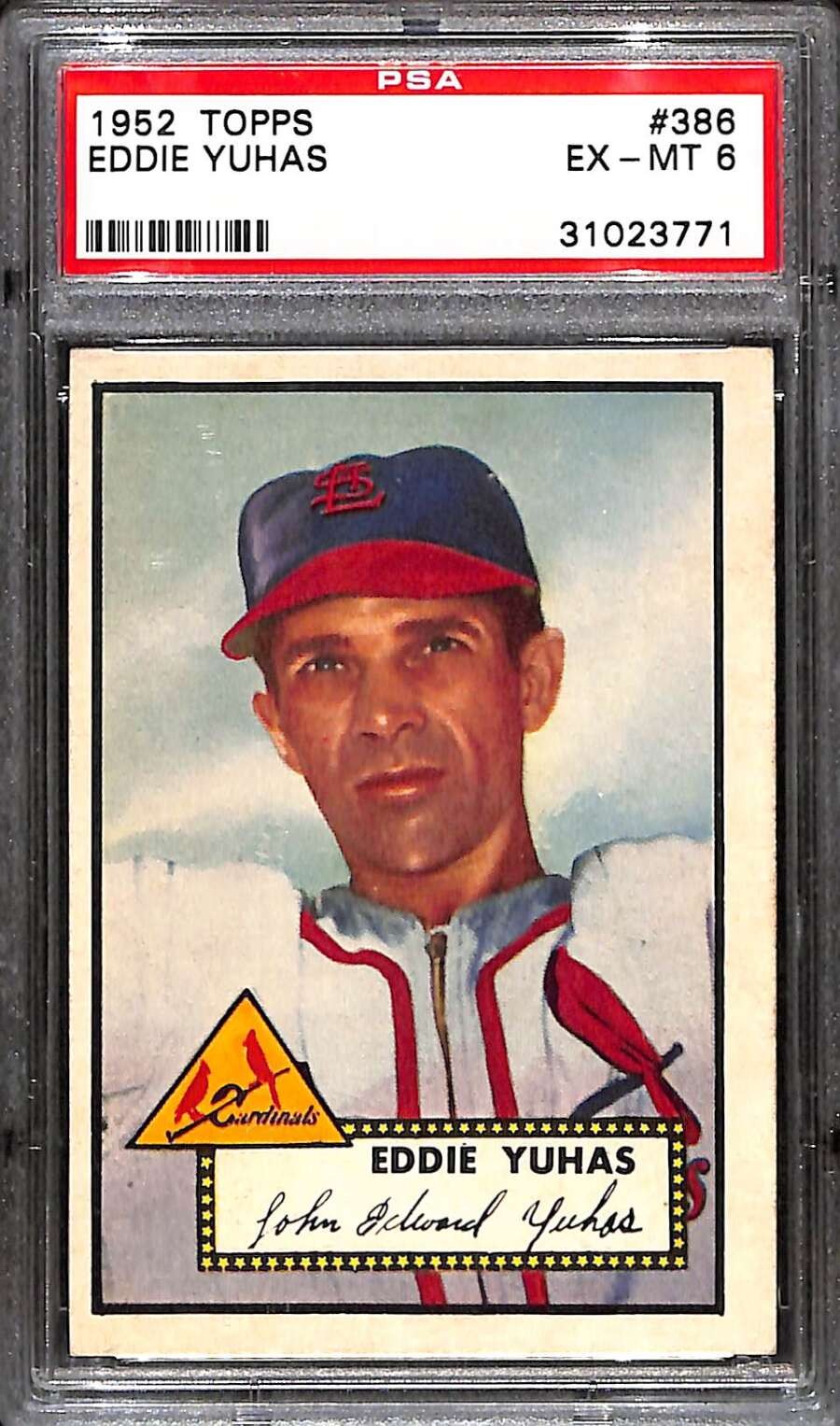 1952 Topps #386 John Yuhas  PSA 6 EXMT C99151