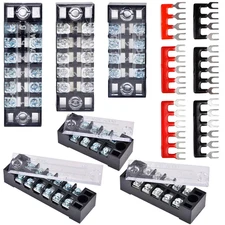 Terminal Blocks Ground Circuit Kit with Cover 12 PCS/6 Set 4+5+6 Position 600V