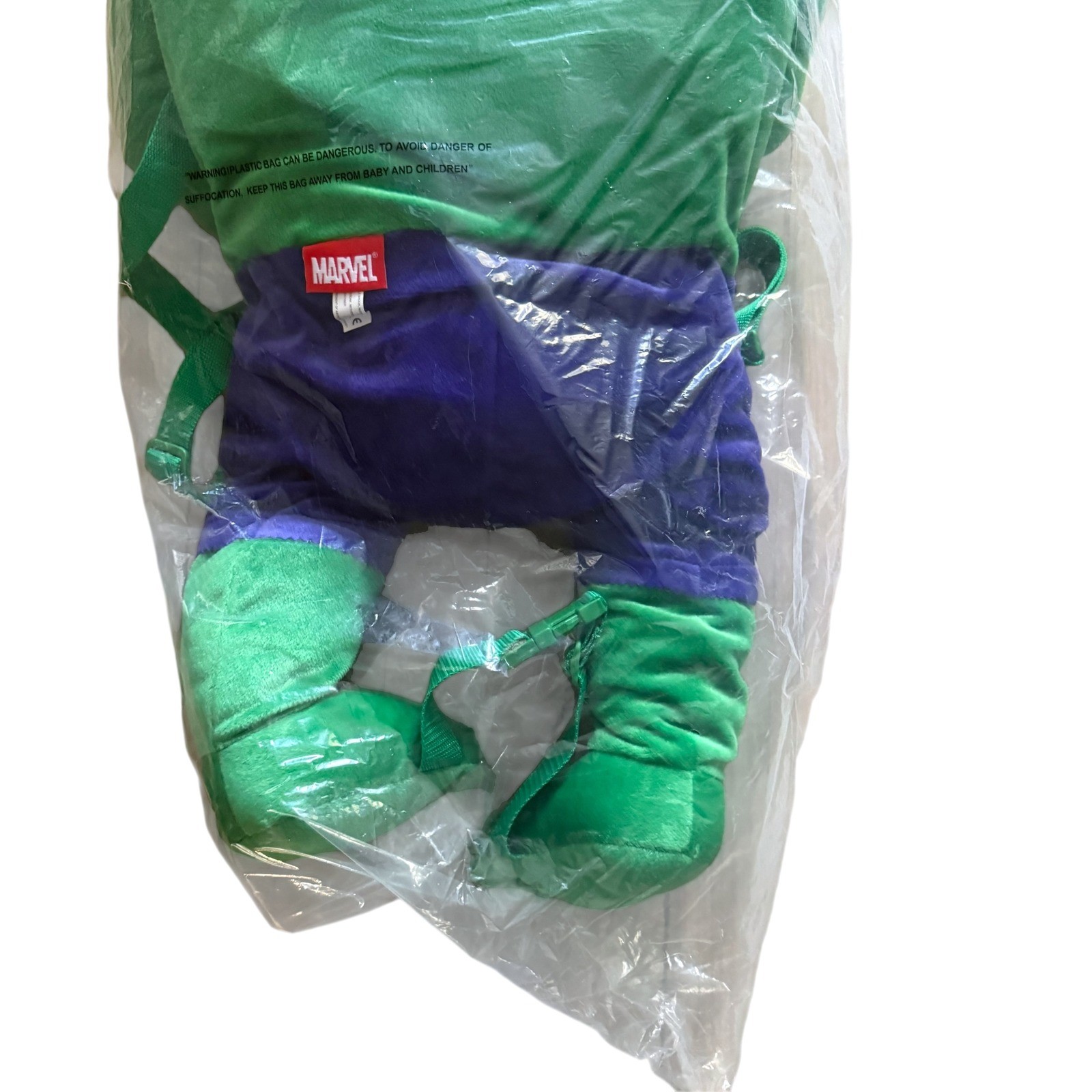 Marvel Incredible Hulk Plush Backpack Green Purple Character Bag New Vintage image 6