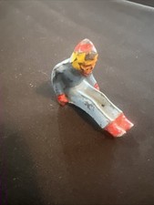 Antique Barclay Woman sledding figure, Lead Toy Figure no sled
