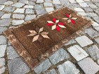 Turkish Vintage Small Rug Handmade Wool Bohemian Bath Mat Rug 1,2 x 2,3 ft