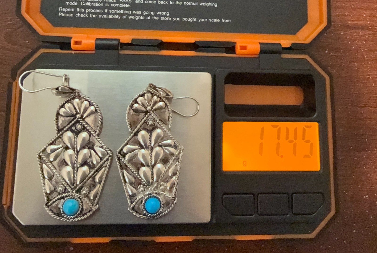 Solid 925 Sterling Silver Turquoise Earrings – 17… - image 6