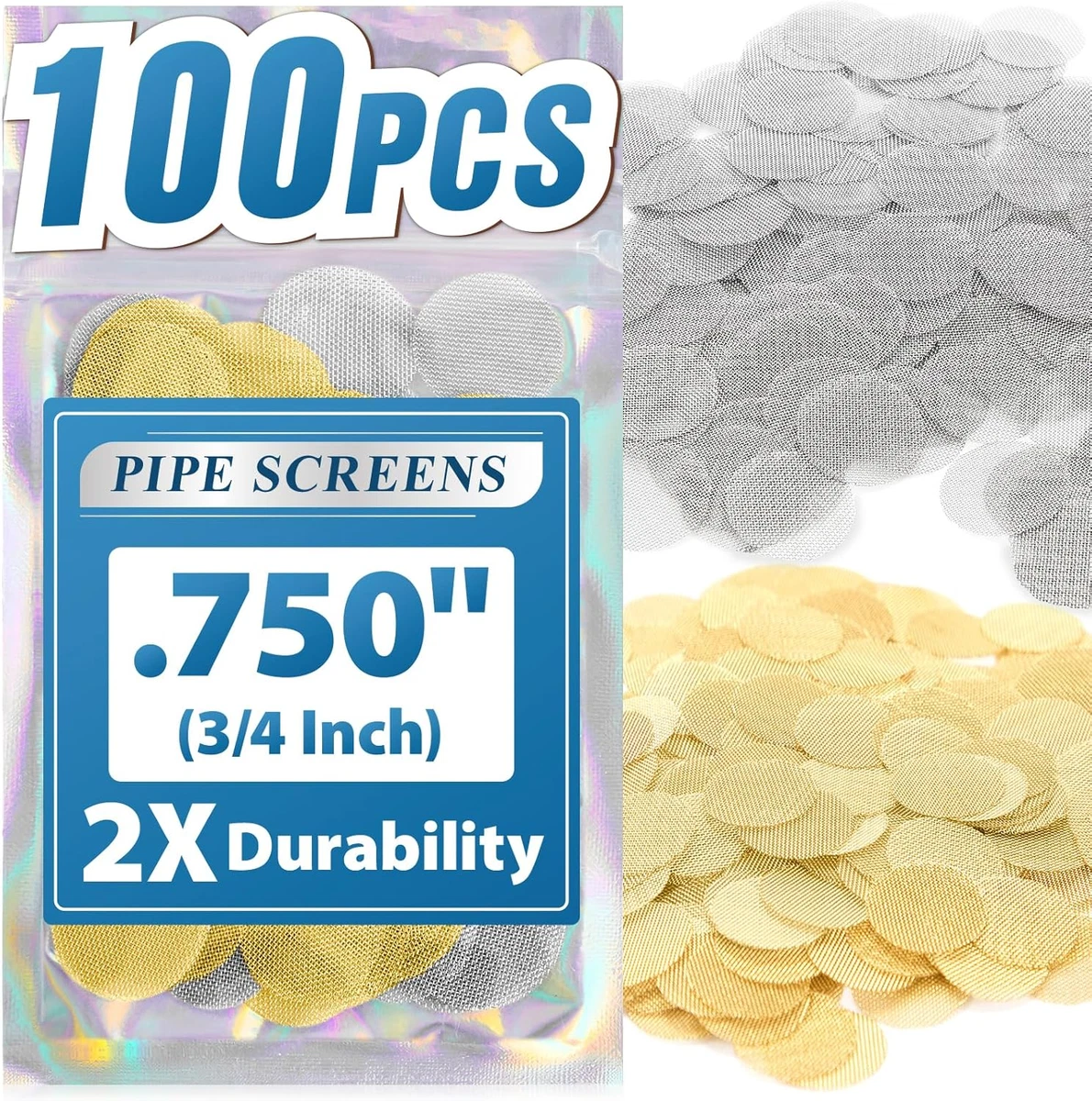 9.5 mm (3/8) Made in The USA 304 Stainless Steel Premium Pipe Filters by Up in Smoke Pipe Screens (50 Pack