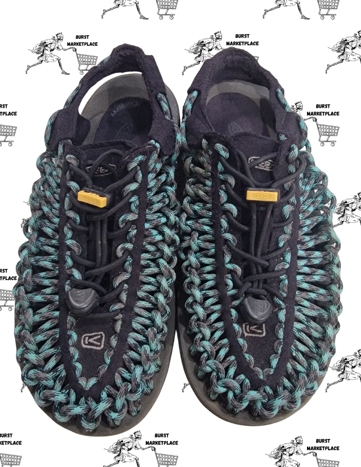 KEEN "Uneek" scarpe sandalo donna nero blu paracord outdoor taglia 6 5 M