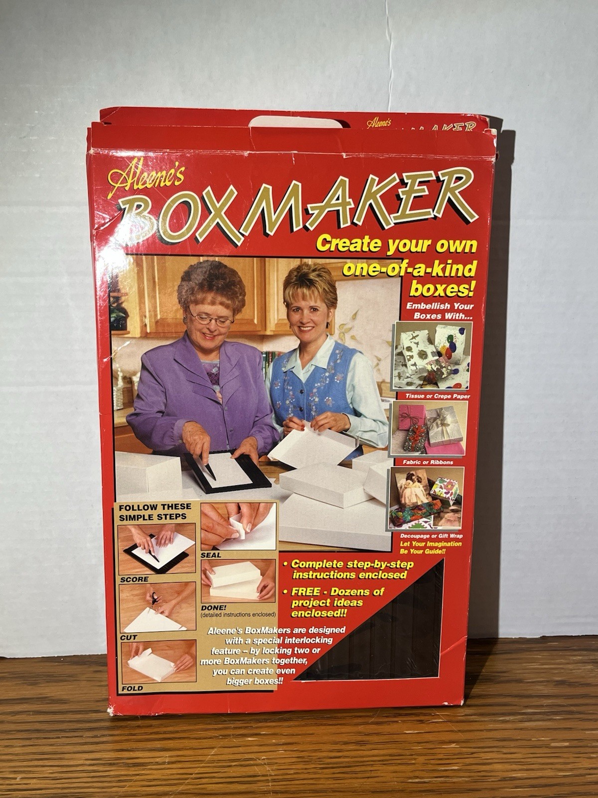 Vintage Aleene’s Box Maker W/4 Packs Of Box Blanks NOS Sealed Craft Kit Supply