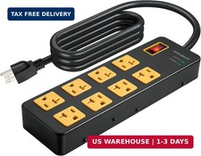 Heavy Duty Surge Protector Power Strip 20 Amp Individual Switches. 6FT 12 Gauge