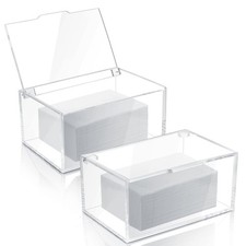2 Pcs Acrylic Laundry Dryer Sheet Holder Clear Dryer Sheets Dispenser Contain