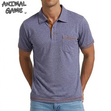 Summer Men's Solid Color Polo Shirt Short Sleeve Button Tshirts Lapel Lightweigh