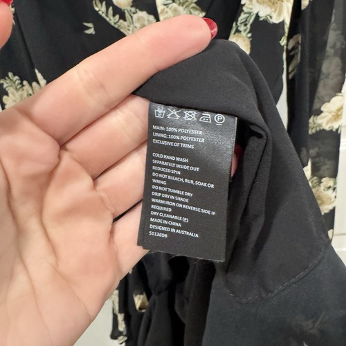 Bardot Women’s Catalina Dress in Mini Sunset Black Floral with Ruffles US 6 - Picture 5 of 11