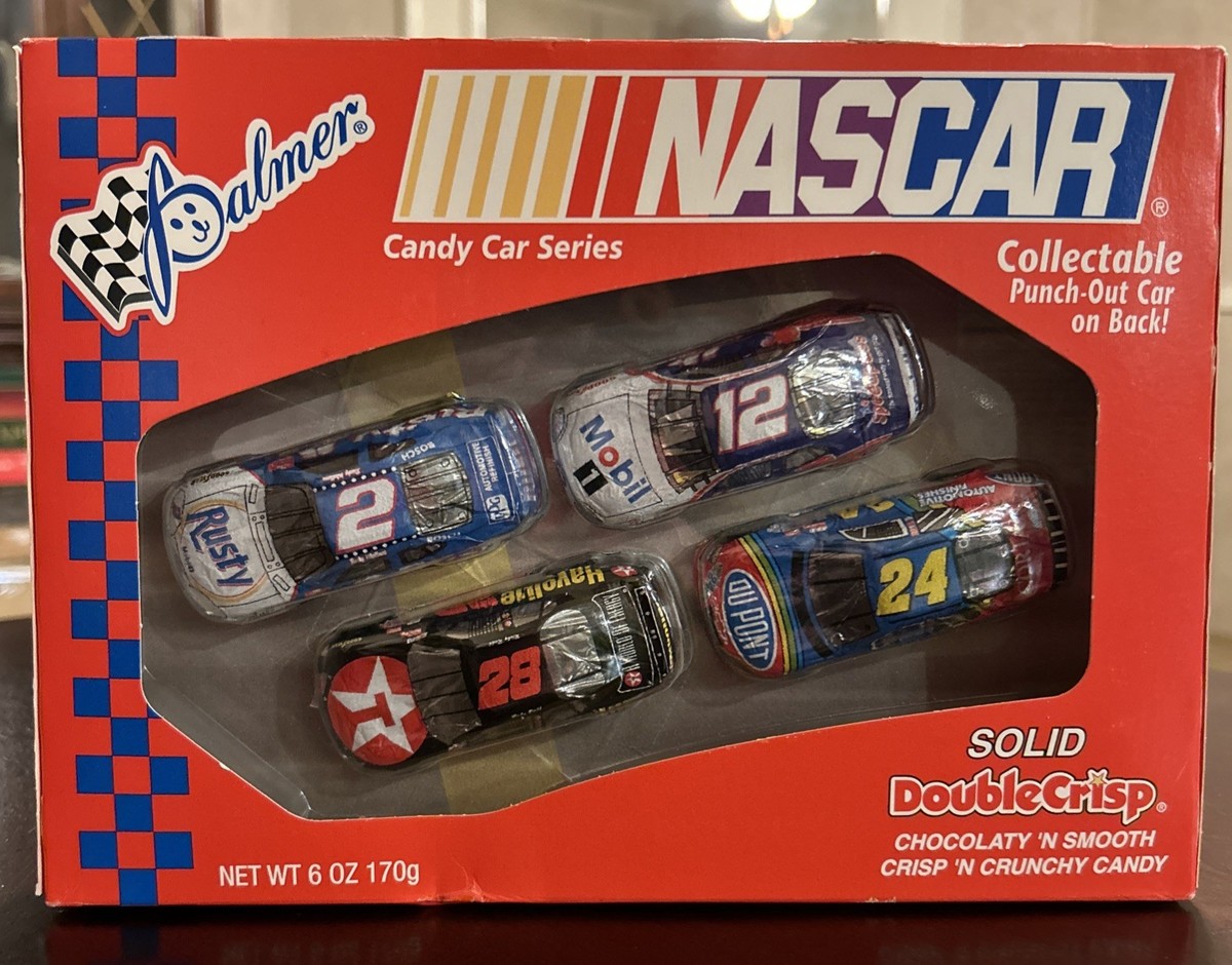NASCAR Palmer Chocolate Driver Series Cars. 6oz Red With Blue
